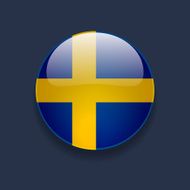 Round icon with flag of Sweden