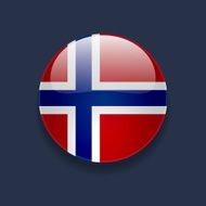Round icon with flag of Norway