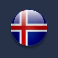 Round icon with flag of Iceland
