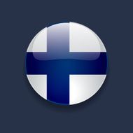 Round icon with flag of Finland