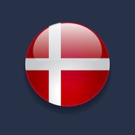 Round icon with flag of Denmark