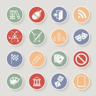 Universal Round Icons For Web and Mobile Vector illustration