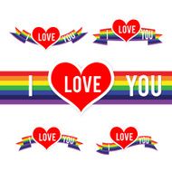 Happy Valentine Heart and Rainbow Ribbon 001