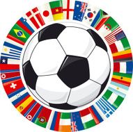 Soccer Ball and Ring of World Flags