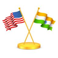 India-America relationship, crossed flags, icon