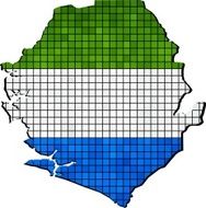 Sierra Leone map with flag inside