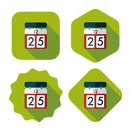 Calendar flat icon with long shadow eps10 N46