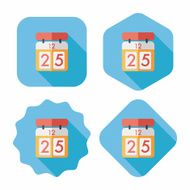 Calendar flat icon with long shadow eps10 N47