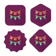 Christmas flags flat icon with long shadow eps10 N8