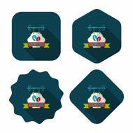 Coffee shop signs flat icon with long shadow eps10 N65