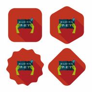 Halloween party flat icon with long shadow eps10 N5