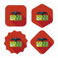 Halloween party sign flat icon with long shadow eps10