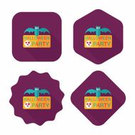 Halloween party sign flat icon with long shadow eps10 N3