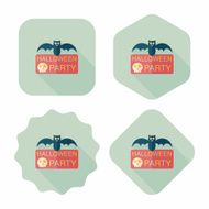 Halloween party sign flat icon with long shadow eps10 N4
