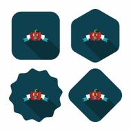 Halloween party flag flat icon with long shadow eps10 N22