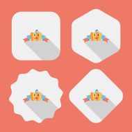 Halloween party flag flat icon with long shadow eps10 N23