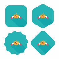Halloween party flag flat icon with long shadow eps10 N24