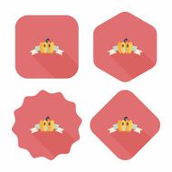 Halloween party flag flat icon with long shadow eps10 N25