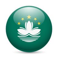Round glossy icon of Macau