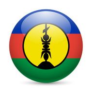 Round glossy icon of New Caledonia
