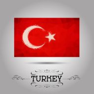 Vector geometric polygonal Turkey flag