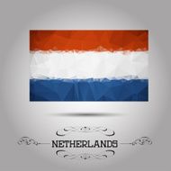 Vector geometric polygonal Netherlands flag