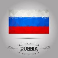 Vector geometric polygonal Russia flag