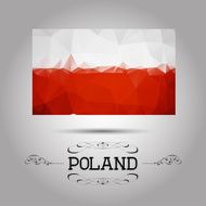 Vector geometric polygonal Poland flag