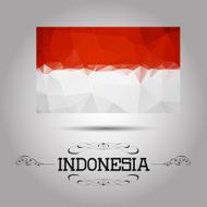 Vector geometric polygonal Indonesia flag