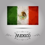 Vector geometric polygonal Mexico flag