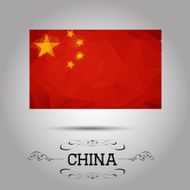 Vector geometric polygonal China flag