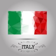 Vector geometric polygonal Italy flag