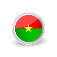Vector rounded flag button icon of Burkina Faso eps