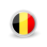 Vector rounded flag button icon of Belgium