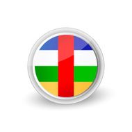 Vector rounded flag button icon of Central African Republic