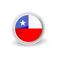 Vector rounded flag button icon of Chile eps