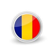 Vector rounded flag button icon of Chad