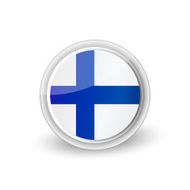 Vector rounded flag button icon of Finland