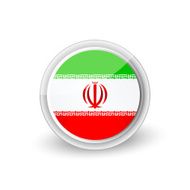 Vector rounded flag button icon of Iran