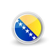 Vector rounded flag button icon of Bosnia and Herzegovina