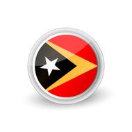 Vector rounded flag button icon of East Timor