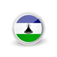 Vector rounded flag button icon of Lesotho