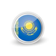 Vector rounded flag button icon of Kazakhstan