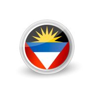 Vector rounded flag button icon of Antigua and Barbuda