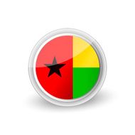 Vector rounded button icon of Guinea-Bissau
