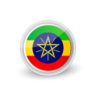 Vector rounded flag button icon of Ethiopia