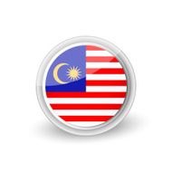 Vector rounded flag button icon of Malaysia