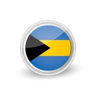 Vector rounded flag button icon of Bahamas