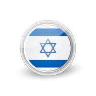 Vector rounded flag button icon of Israel