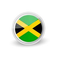 Vector rounded flag button icon of Jamaica